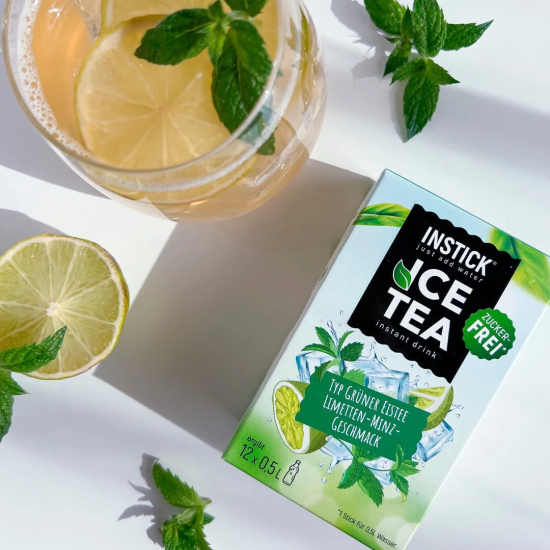 ХОЛОДНЫЙ ЧАЙ БЕЗ САХАРА СО ВКУСОМ МЯТЫ И ЛАЙМА (ЭКСТРАКТ ЗЕЛЕНОГО ЧАЯ)