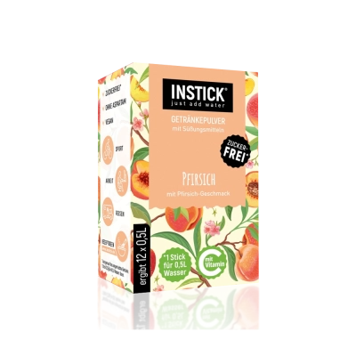 Sugar-Free Peach Drink, 12 Sticks &times; 0,5-1 L — Product image