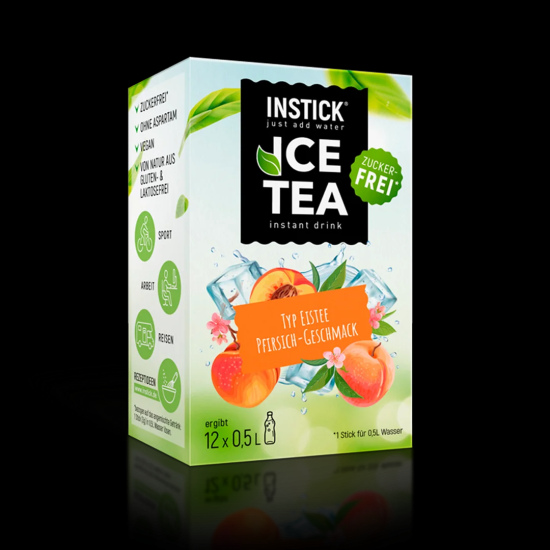 Sugar-free cold tea with the flavor of peach, made from black tea extract