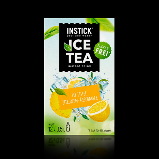 Sugar-free cold tea with a lemon flavor (black tea extract)