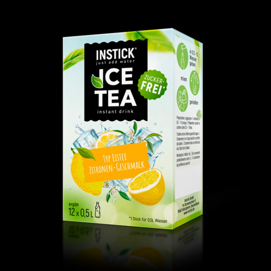 Sugar-free cold tea with a lemon flavor (black tea extract)