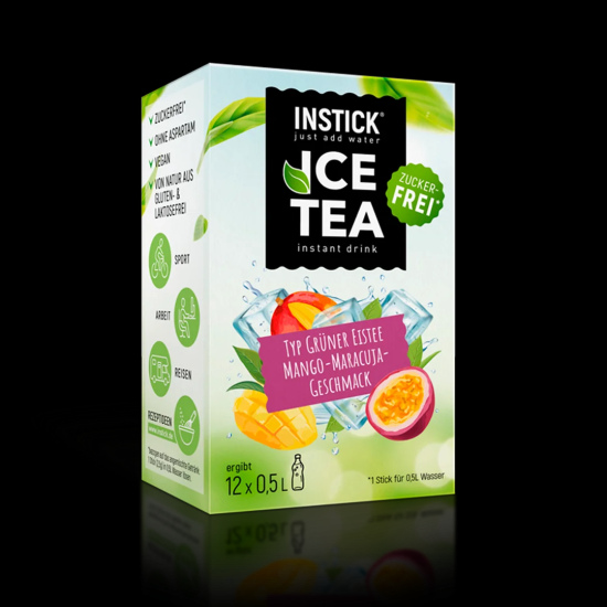 Sugar-free cold tea with the flavor of mango and passion fruit (green tea extract)