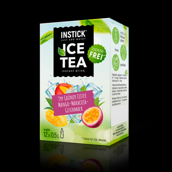 Sugar-free cold tea with the flavor of mango and passion fruit (green tea extract)