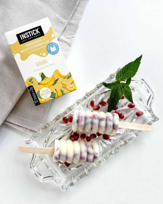 Sugar-free banana-flavored drink – with water or milk