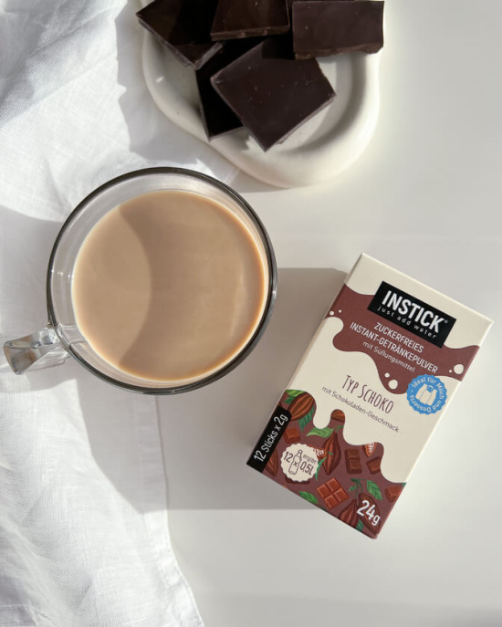 Sugar-free chocolate drink – with water or milk