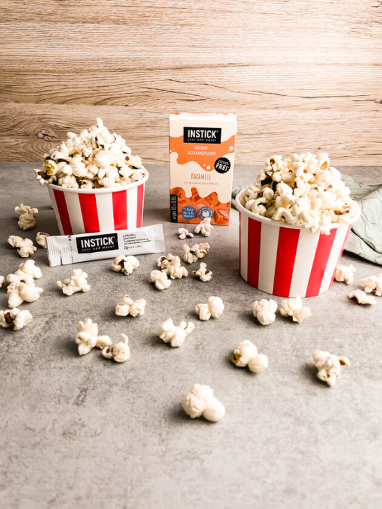 Sugar-free caramel-flavored drink – with water or milk