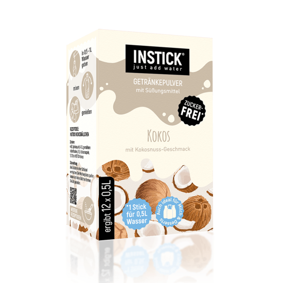 Sugar-free coconut-flavored drink – with water or milk