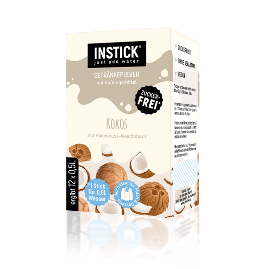 Sugar-free coconut-flavored drink – with water or milk