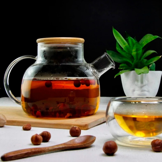 Glass kettle with bamboo lid “Bamboo”, 1000 ml