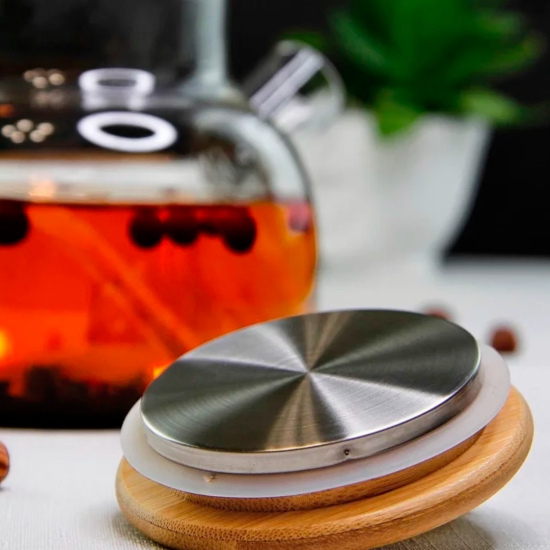 Glass kettle with bamboo lid “Bamboo”, 1000 ml