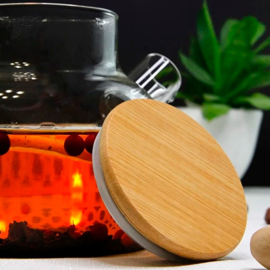 Glass kettle with bamboo lid “Bamboo”, 1000 ml