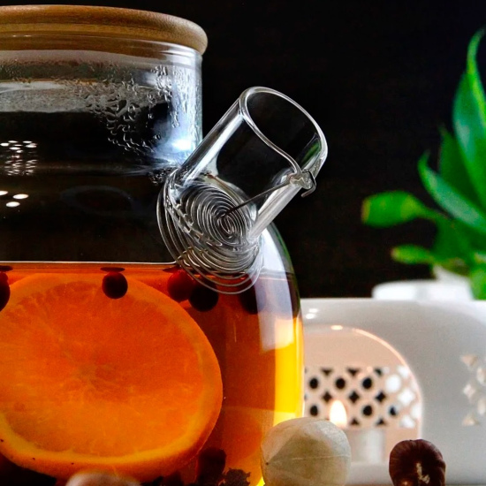 Glass kettle with bamboo lid “Bamboo”, 1000 ml