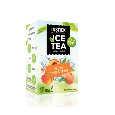 Sugar-Free Peach Iced Tea with Black Tea Extract, 12 Sticks &times; 0,5-1 L — Product image