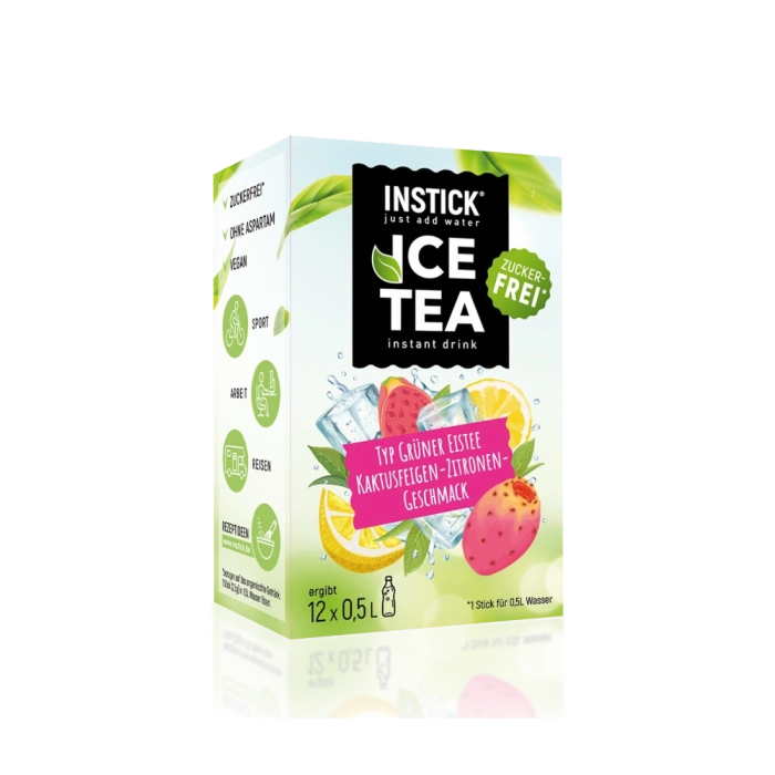 Sugar-Free Prickly Pear & Lemon Iced Tea with Green Tea Extract, 12 Sticks × 0,5-1 L — product image