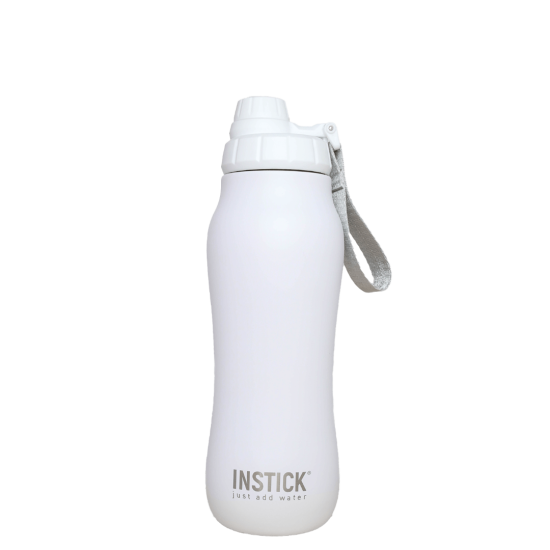Rounded thermal water bottle with handle White (0.7 L)