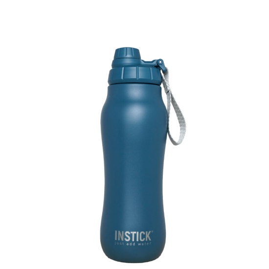 Rounded thermal water bottle with handle Navy-blue (0.7 L)