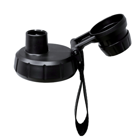 Rounded thermal water bottle with handle Black (1.2 L)