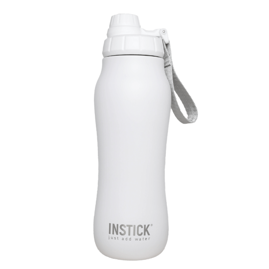 Rounded thermal water bottle with handle White (1.2 L)