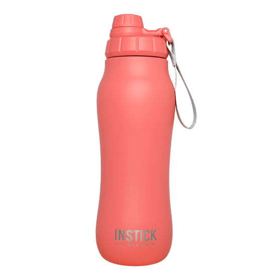 Rounded thermal water bottle with handle Flamingo-pink (1.2 L)