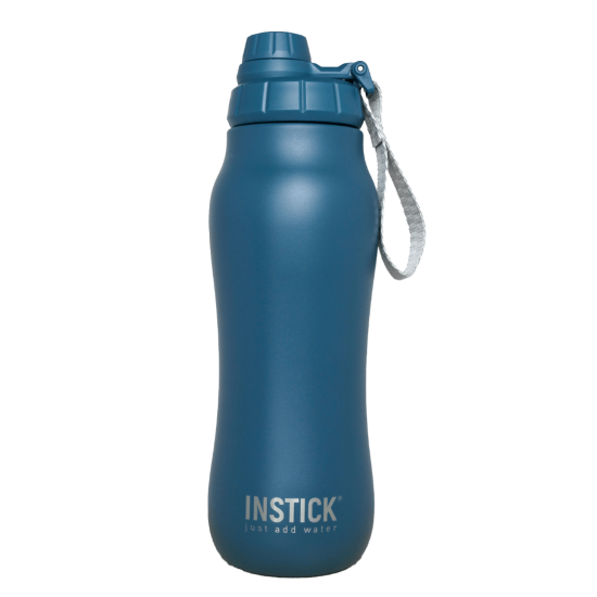 Rounded thermal water bottle with handle Navy-blue (1.2 L)