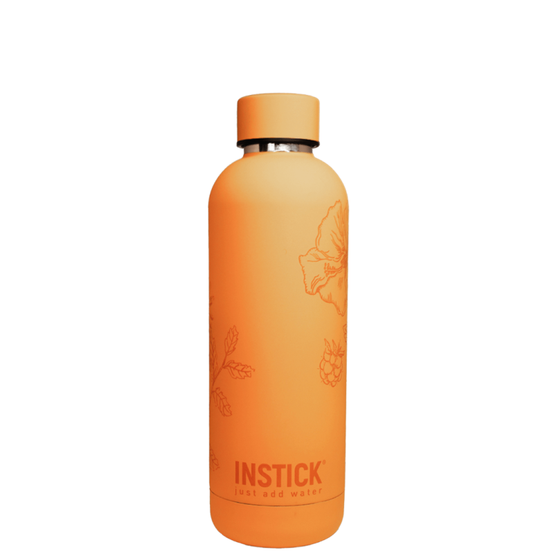 Carrot-orange illustrated thermal bottle (0.5 L)