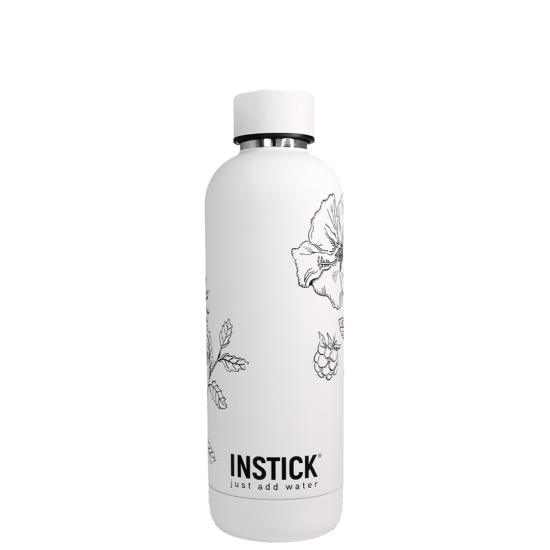 White illustrated thermal bottle (0.5 L)