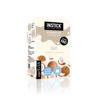 Boisson lact&eacute;e sans sucre Noix de coco, 12 sticks &times; 0,5 L — Image du produit