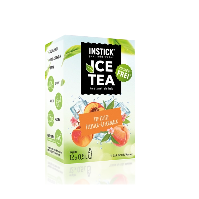 Thé glacé sans sucre Pêche à l’extrait de thé noir, 12 sticks × 0,5–1 L — image du produit