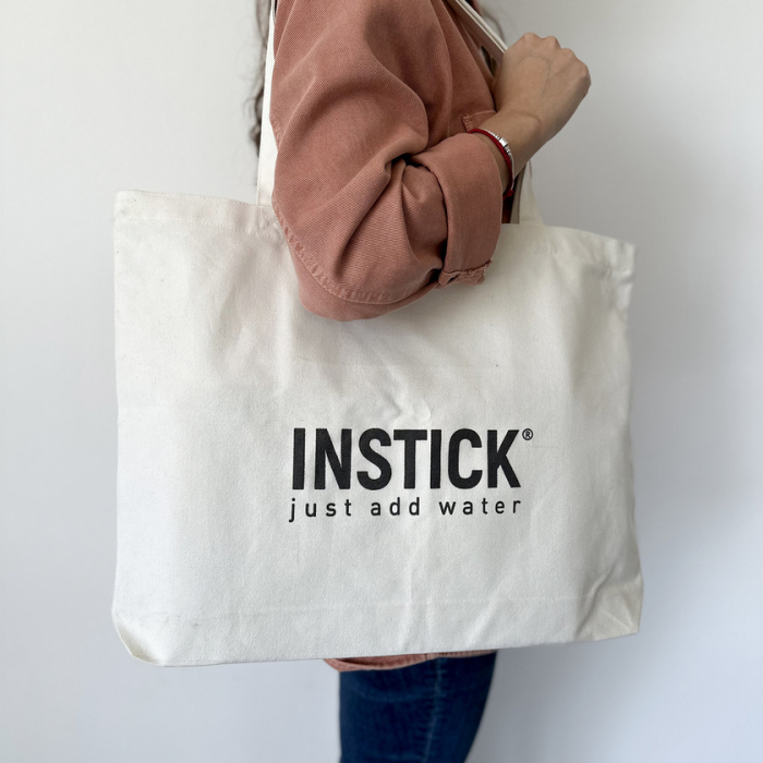 תיק בד Instick עם רוכסן וכיס פנימי