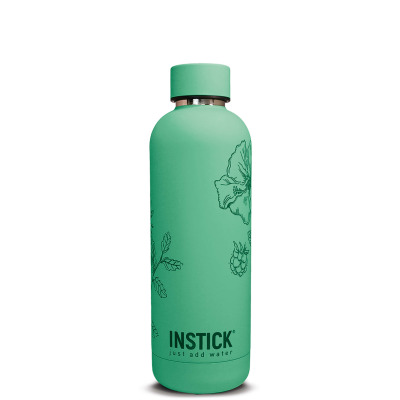 בקבוק תרמי Slim Floral INSTICK 0.75 ל׳ &mdash; תפוח