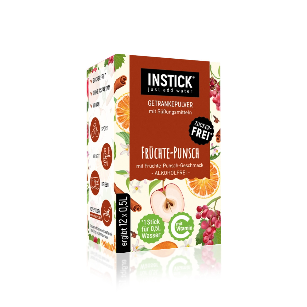 Sugar-Free Fruit Punch Drink, 12 Sticks &times; 0,5-1 L