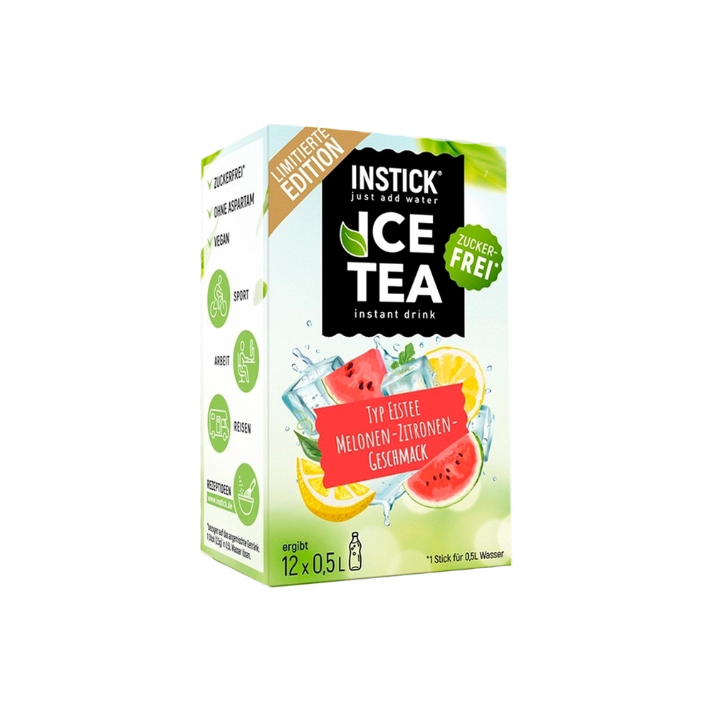 Sugar-Free Melon & Lemon Iced Tea with Black Tea Extract, 12 Sticks &times; 0,5-1 L — Product image