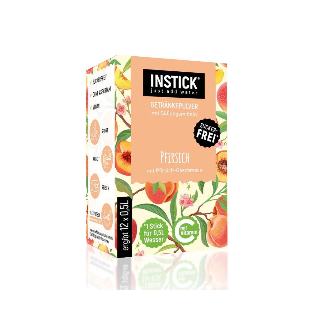 Sugar-Free Peach Drink, 12 Sticks &times; 0,5-1 L — Product image
