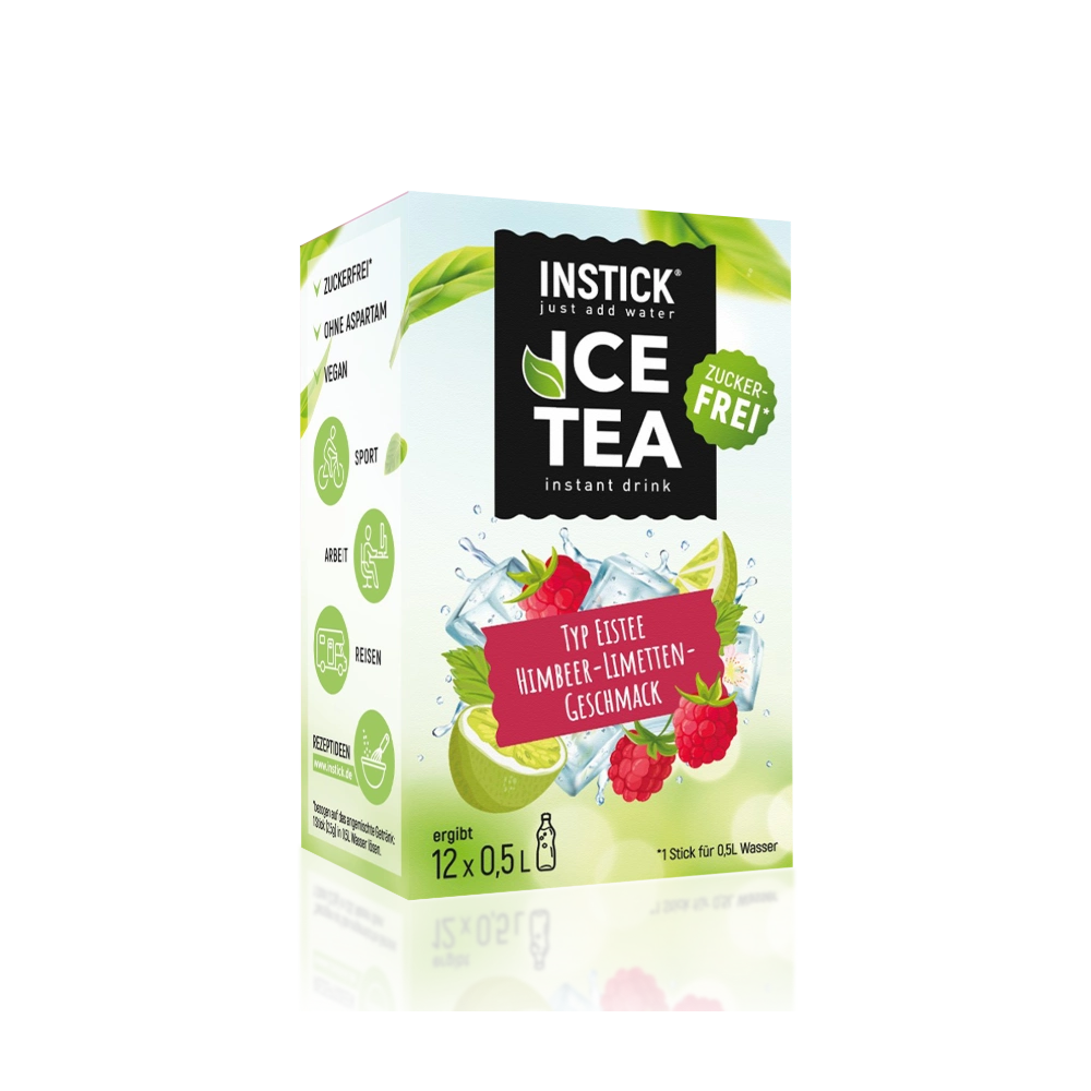 Sugar-Free Raspberry & Lime Iced Tea with Black Tea Extract, 12 Sticks &times; 0,5-1 L — Product image
