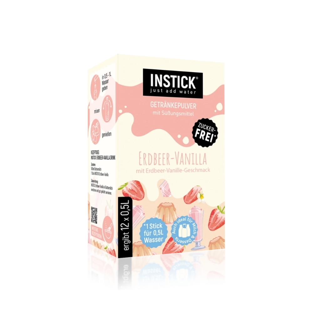 Sugar-Free Strawberry & Vanilla Milk Drink, 12 Sticks &times; 0.5 L
