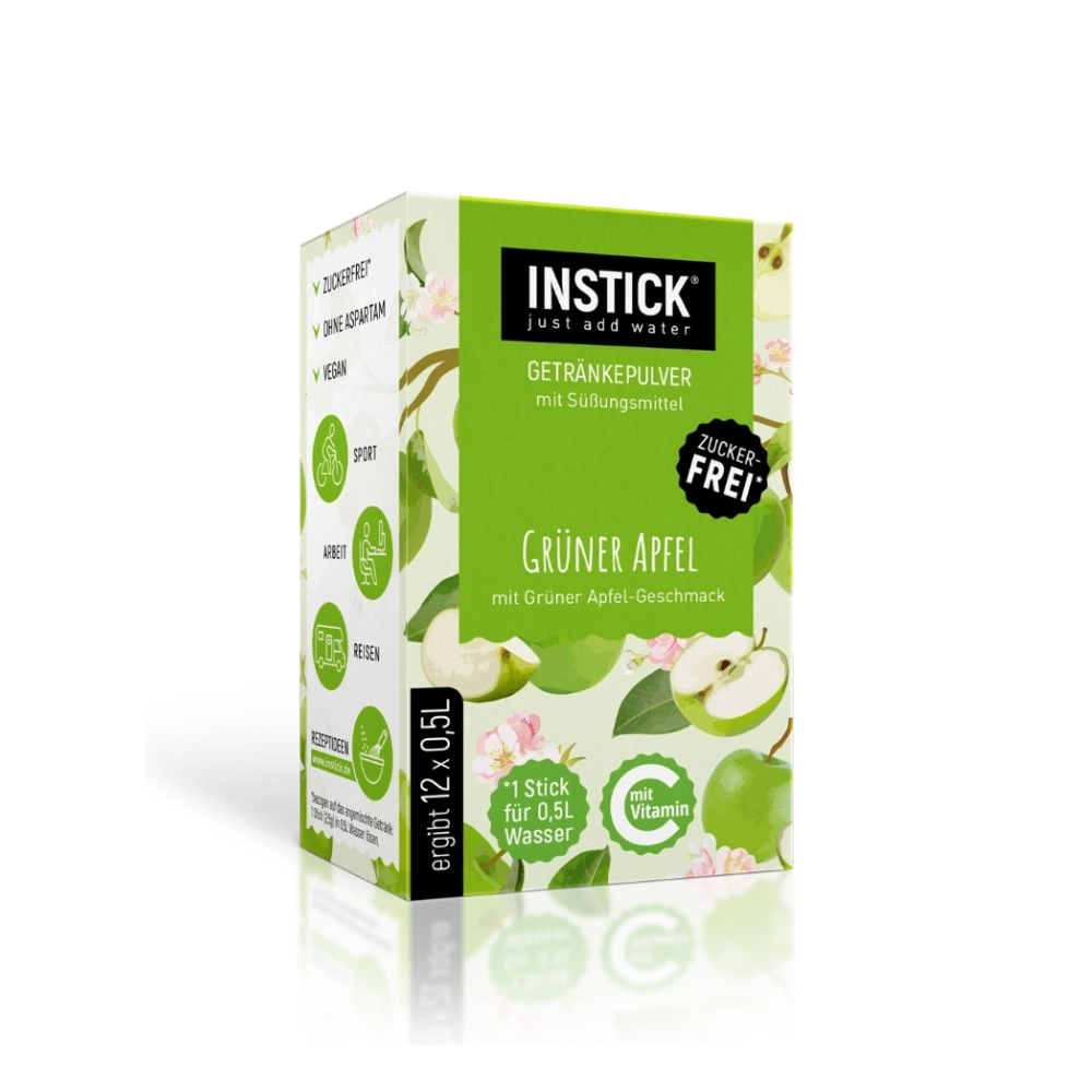Boisson sans sucre Pomme verte, 12 sticks &times; 0,5&ndash;1 L