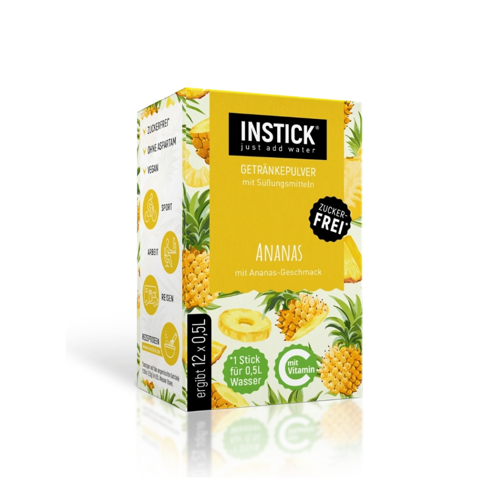 Boisson sans sucre Ananas, 12 sticks &times; 0,5&ndash;1 L
