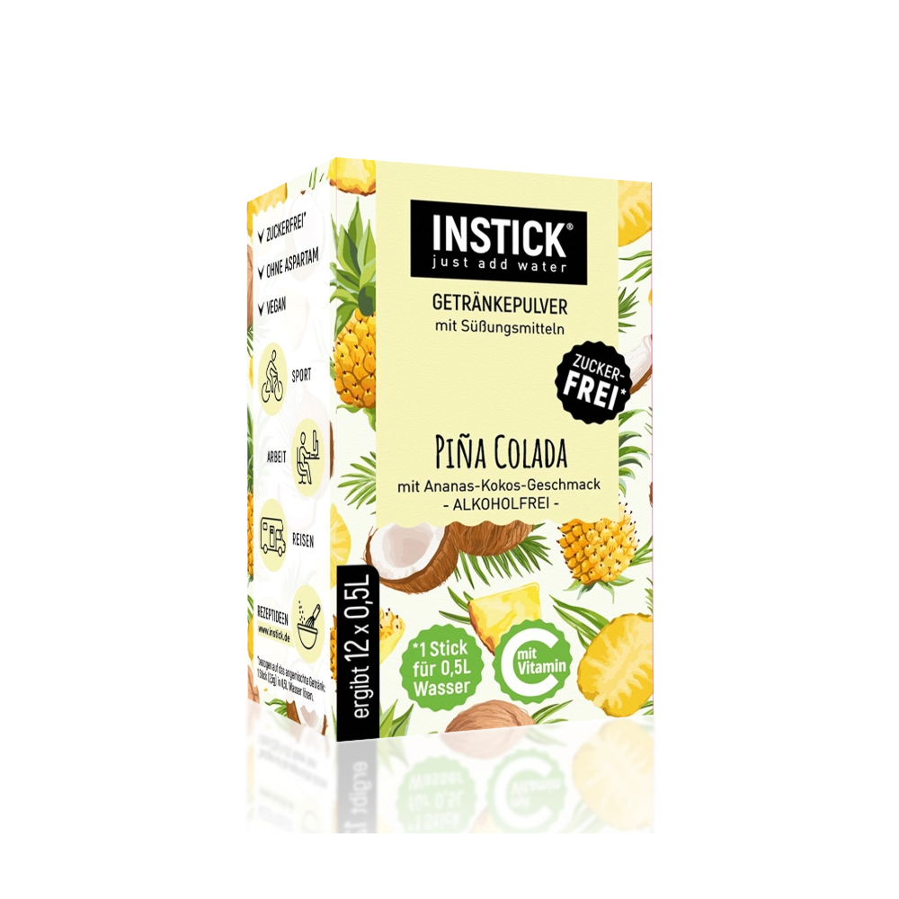 Boisson sans sucre Pi&ntilde;a Colada, 12 sticks &times; 0,5&ndash;1 L