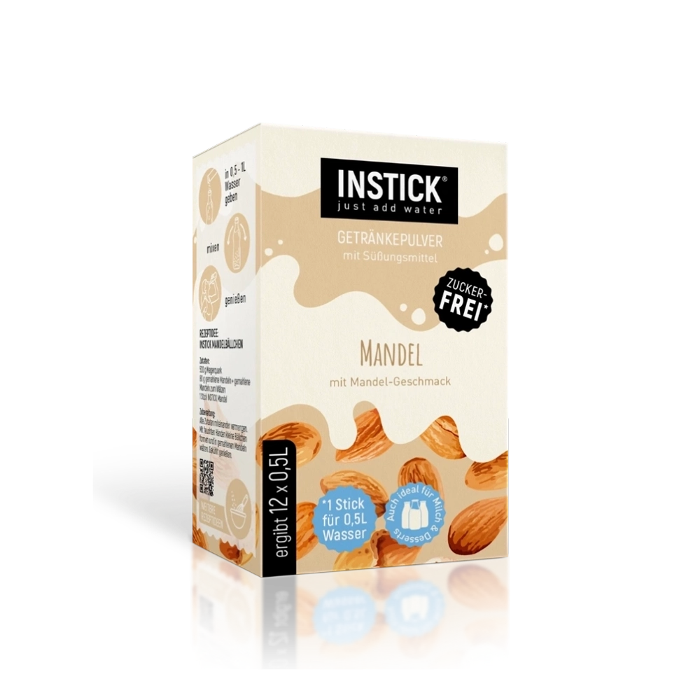 Boisson lact&eacute;e sans sucre Amande, 12 sticks &times; 0,5 L