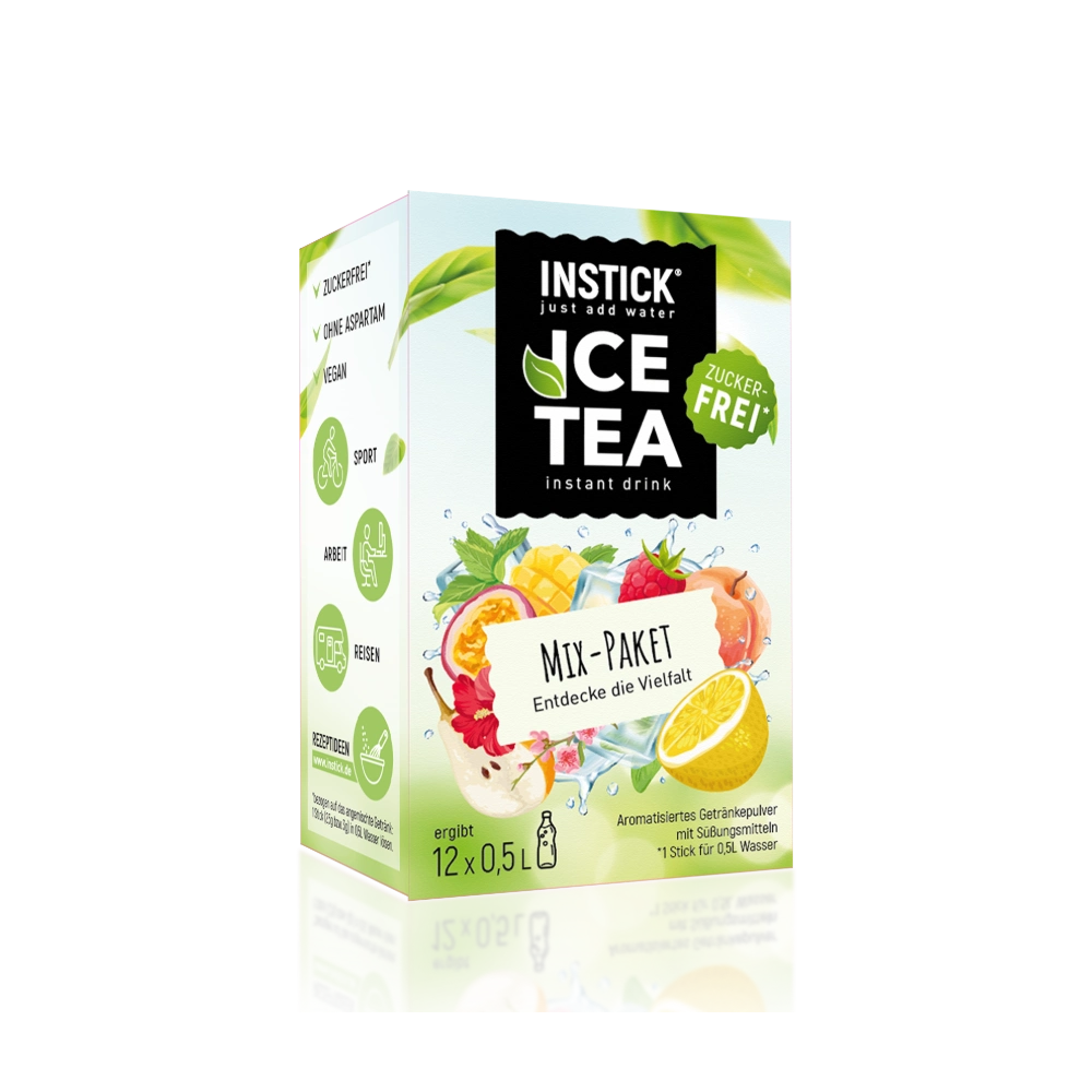Assortiment de th&eacute;s glac&eacute;s sans sucre, 12 sticks &times; 0,5&ndash;1 L
