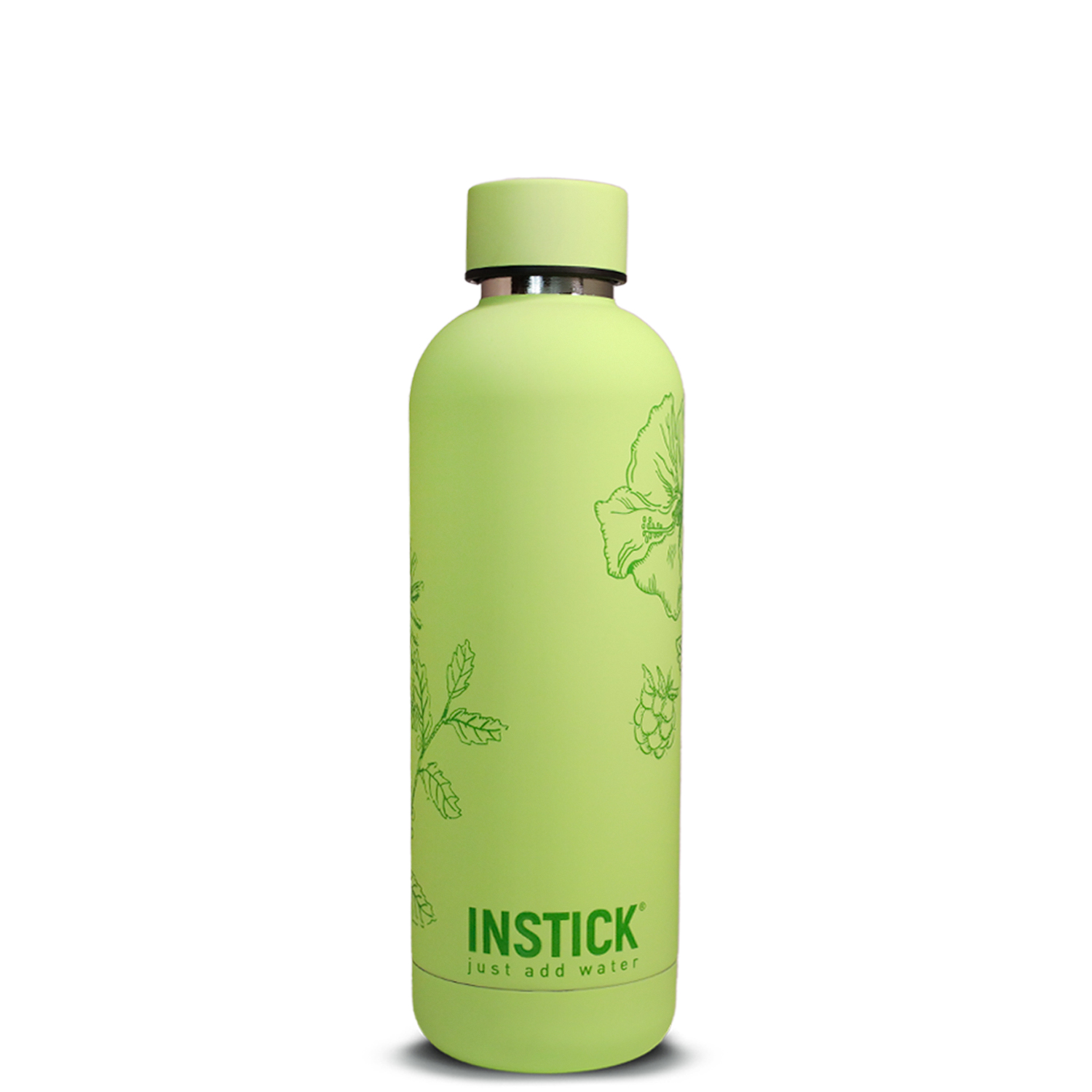 INSTICK Slim Floral insulated bottle 0.5 L &mdash; Lime
