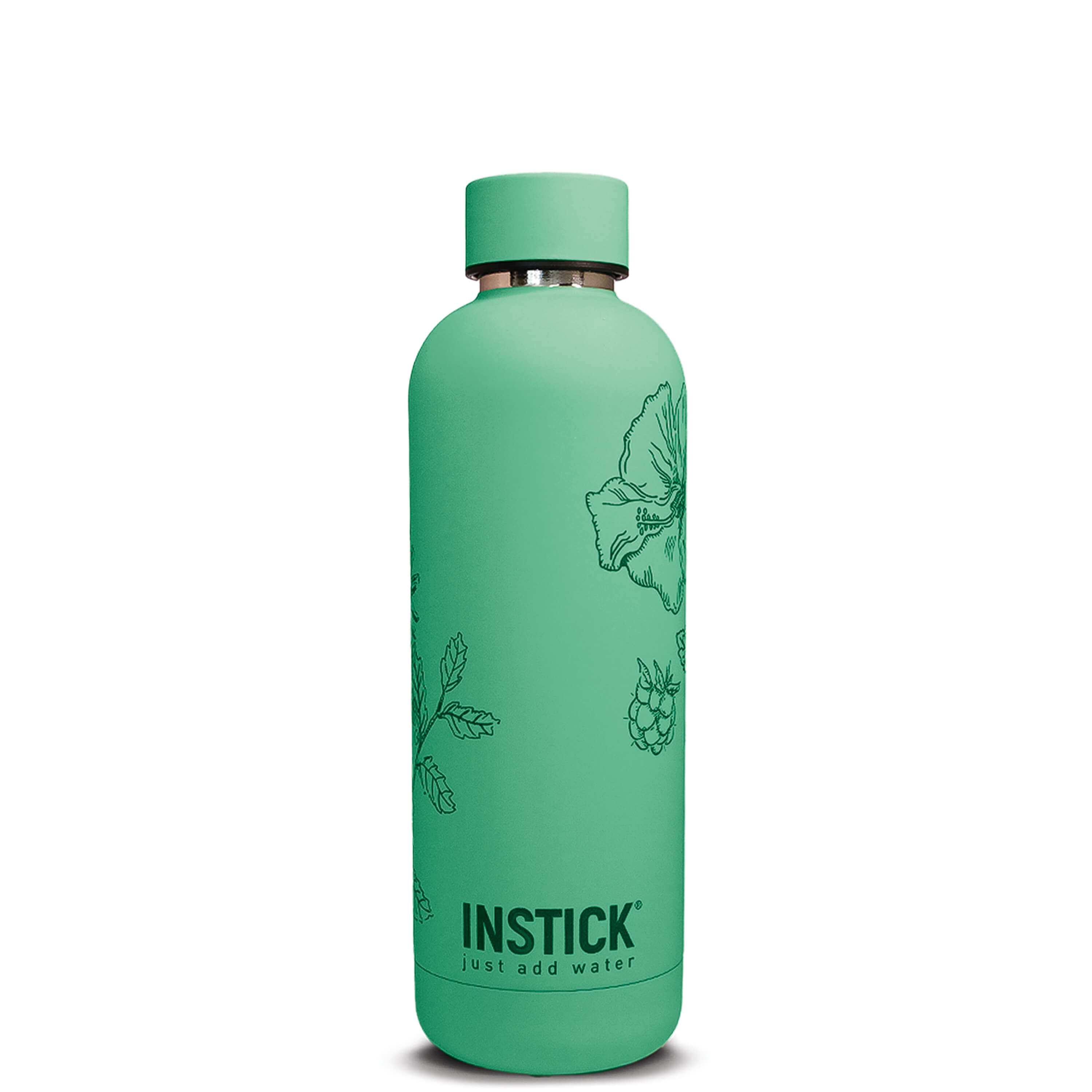 Bouteille isotherme INSTICK Slim Floral, 0,75 L &mdash; vert pomme