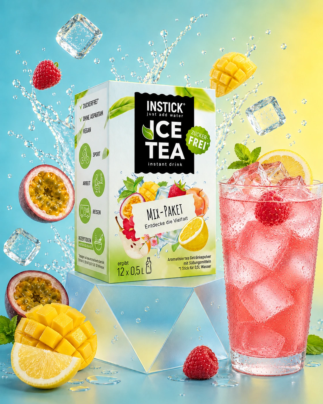 מארז מיקס תה קר ללא סוכר &ndash; 12 סטיקים ל-0,5-1 ליטר — תמונת מוצר חלופית