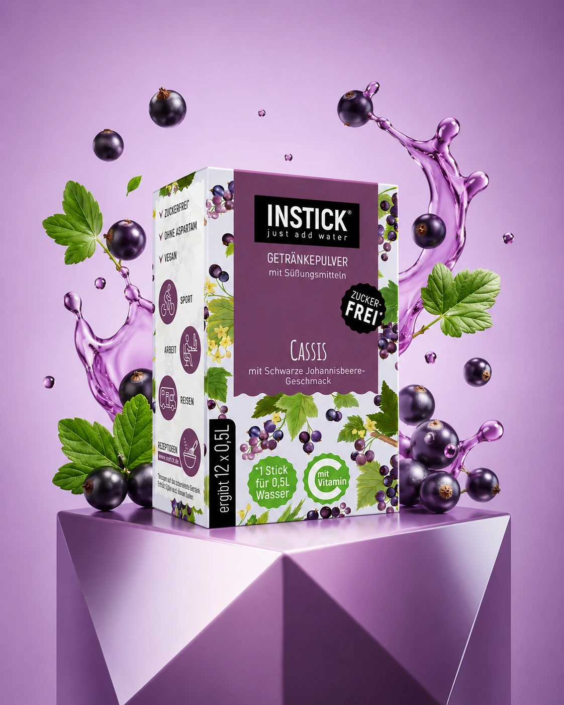 Sugar-Free Blackcurrant Drink, 12 Sticks &times; 0,5-1 L — Alternate product image