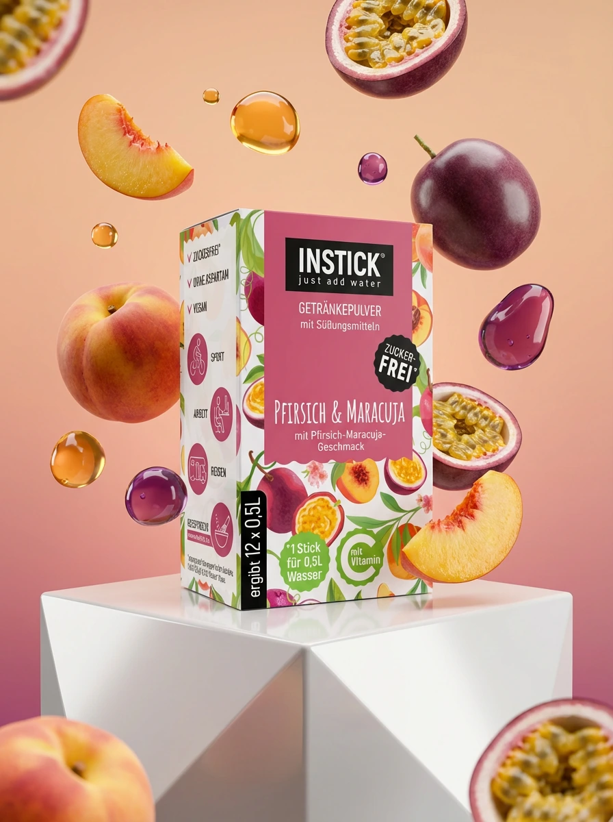 Sugar-Free Peach & Passion Fruit Drink, 12 Sticks &times; 0,5-1 L — Alternate product image