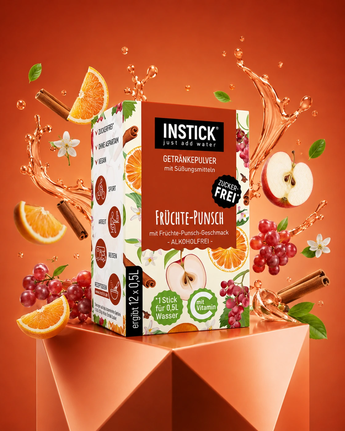 Sugar-Free Fruit Punch Drink, 12 Sticks &times; 0,5-1 L — Alternate product image
