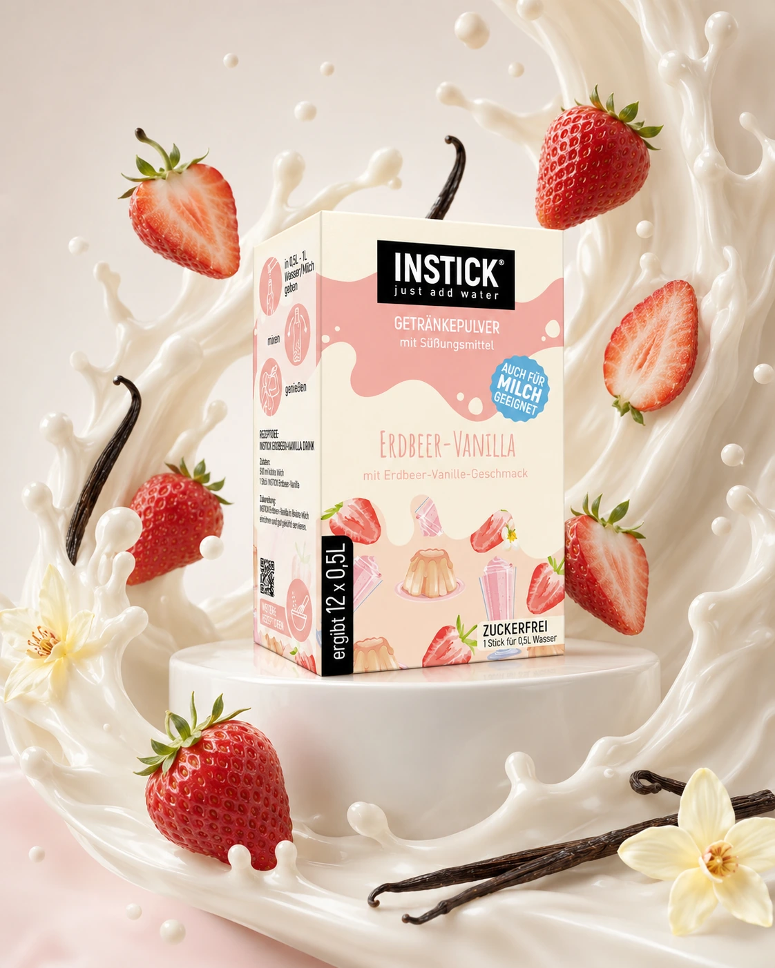 Sugar-Free Strawberry & Vanilla Milk Drink, 12 Sticks &times; 0.5 L — Alternate product image